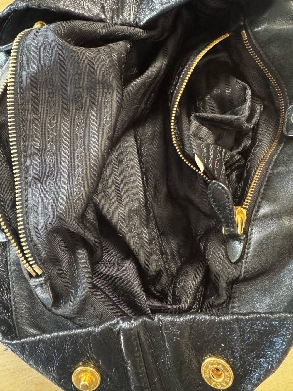 PRADA Ribbon Handbag Tote Black Patent with COA & Dust Bag VTG Medium 9x11x6 - Picture 15 of 17